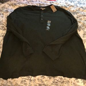 Men’s forest green waffle thermal longsleeve